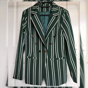 Womens White and Green Jacket